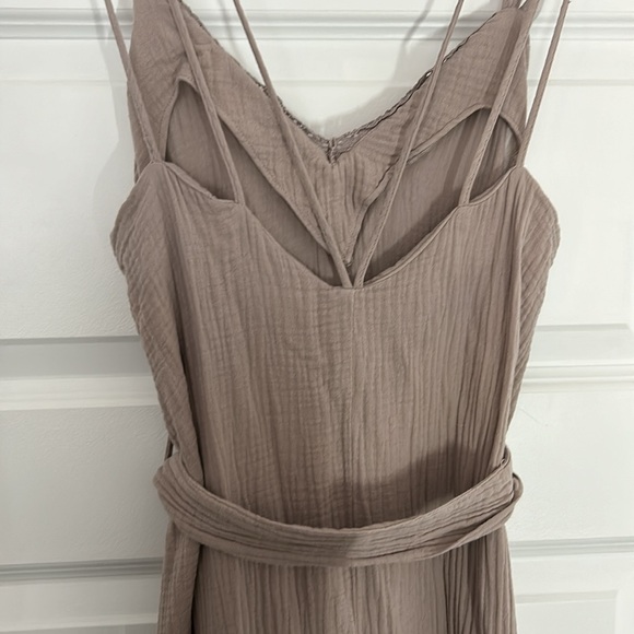 ZARA BASICS  - midi cotton slip dress a line dusty pink spaghetti straps small - Picture 7 of 11